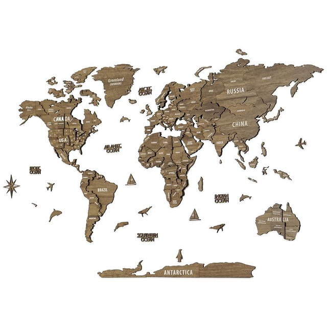 Colorfull Worlds, Multilayer 3D Wooden World Map, Travel Map States and Capitals, Wall Decor For New House, Gift For Travelers, Office Decor, Birthday Present, Living Room Decoration (2XL, Betül)