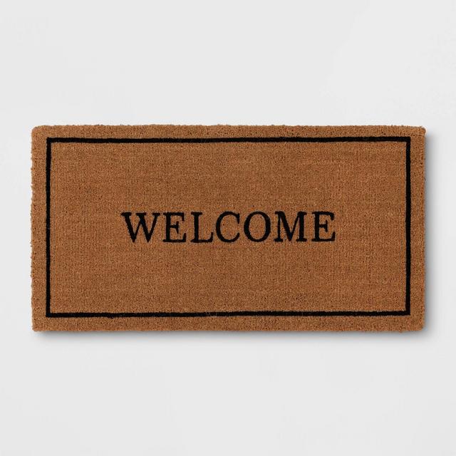 1'11x2'11" 'Welcome' Coir Doormat Black - Threshold™ designed with Studio McGee