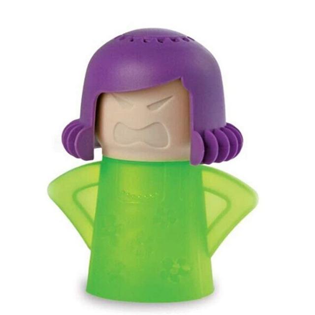 Angry Mama Microwave Cleaner Easily Crud in Minutes .Steam Cleans and Disinfects with Vinegar and Water for Kitchen Christmas Gifts (1pcs-Green)