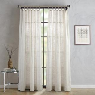 Classic Linen Jute Widow Curtain Panel, Set of 2