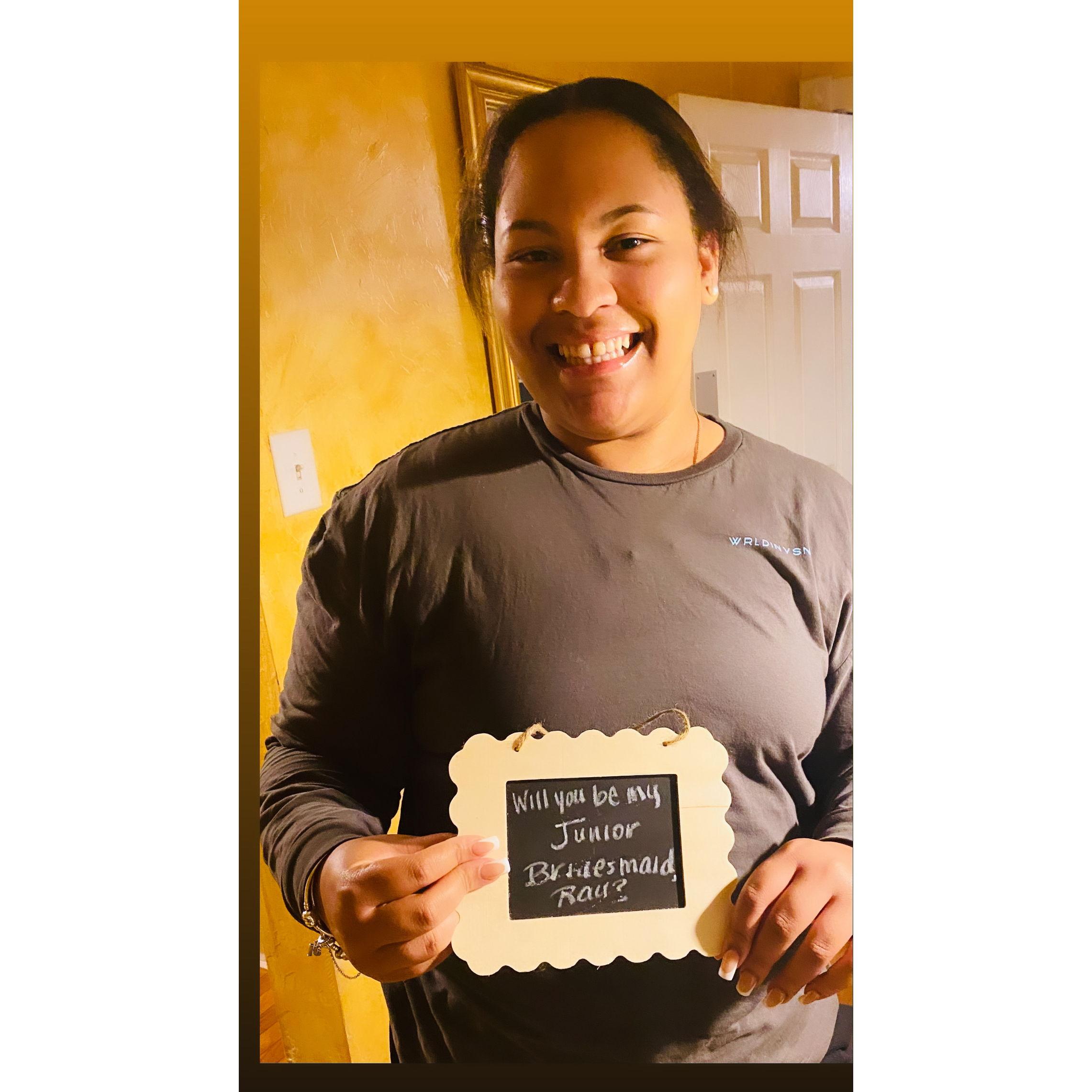 Junior Bridesmaid RayAnn’s proposal