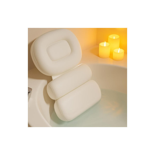 Home Mart Goods Large Plush Comfort Soft Neck Bath Pillow Quick Dry With Suction Cups