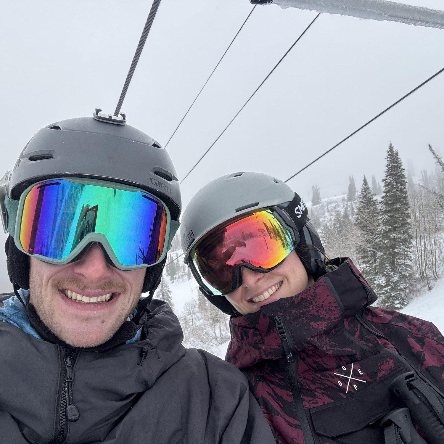 One of our favorite activities is chasing each other down the mountain!