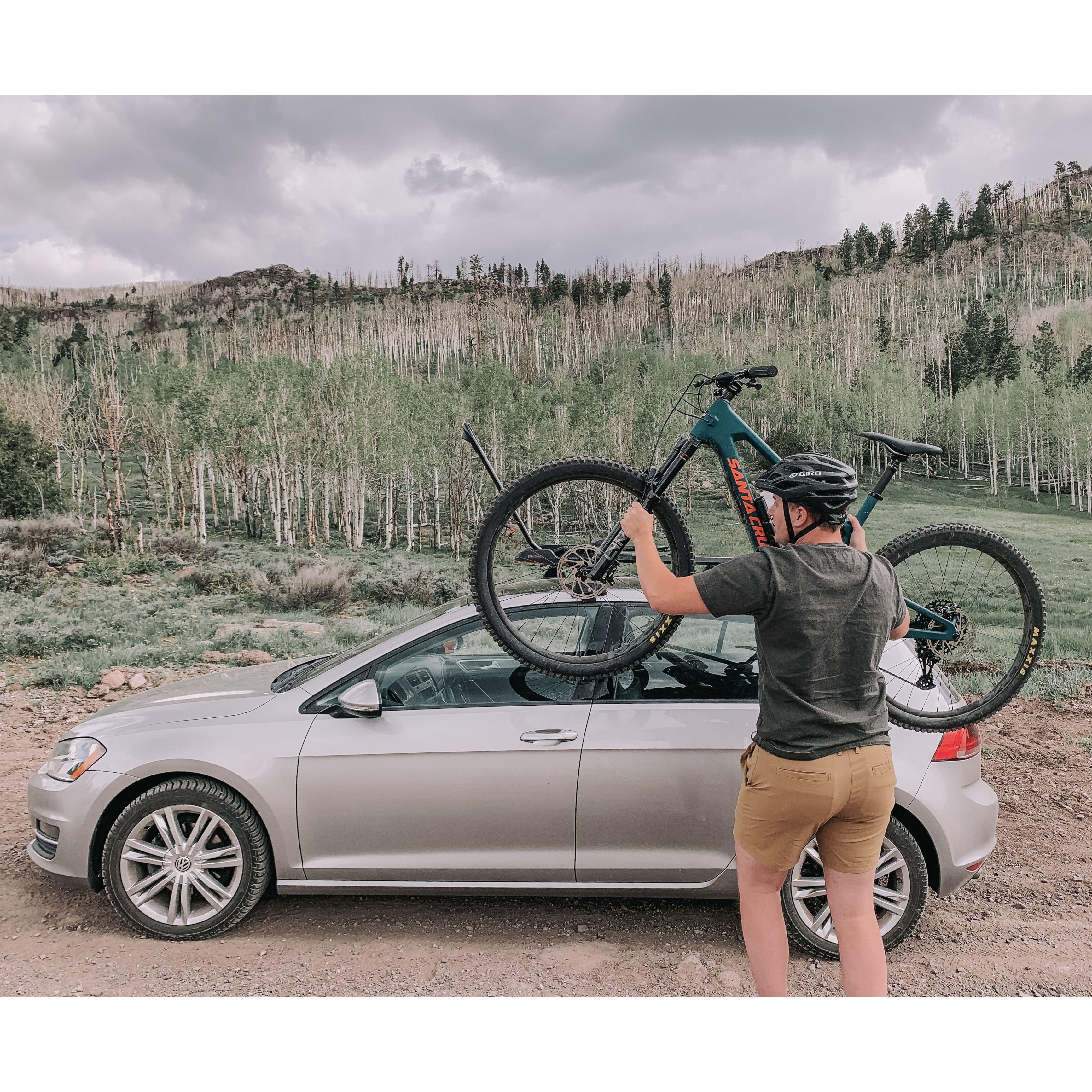 June 10th, 2023. Daniel going mountain biking in Panguitch!