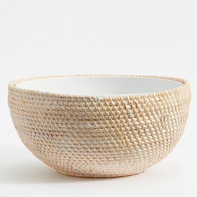 Tava Handwoven Rattan Serving Bowl - Natural