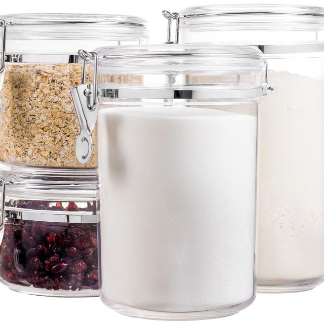 Bellemain 4 Piece Airtight Acrylic Canister Set, Food Storage Container