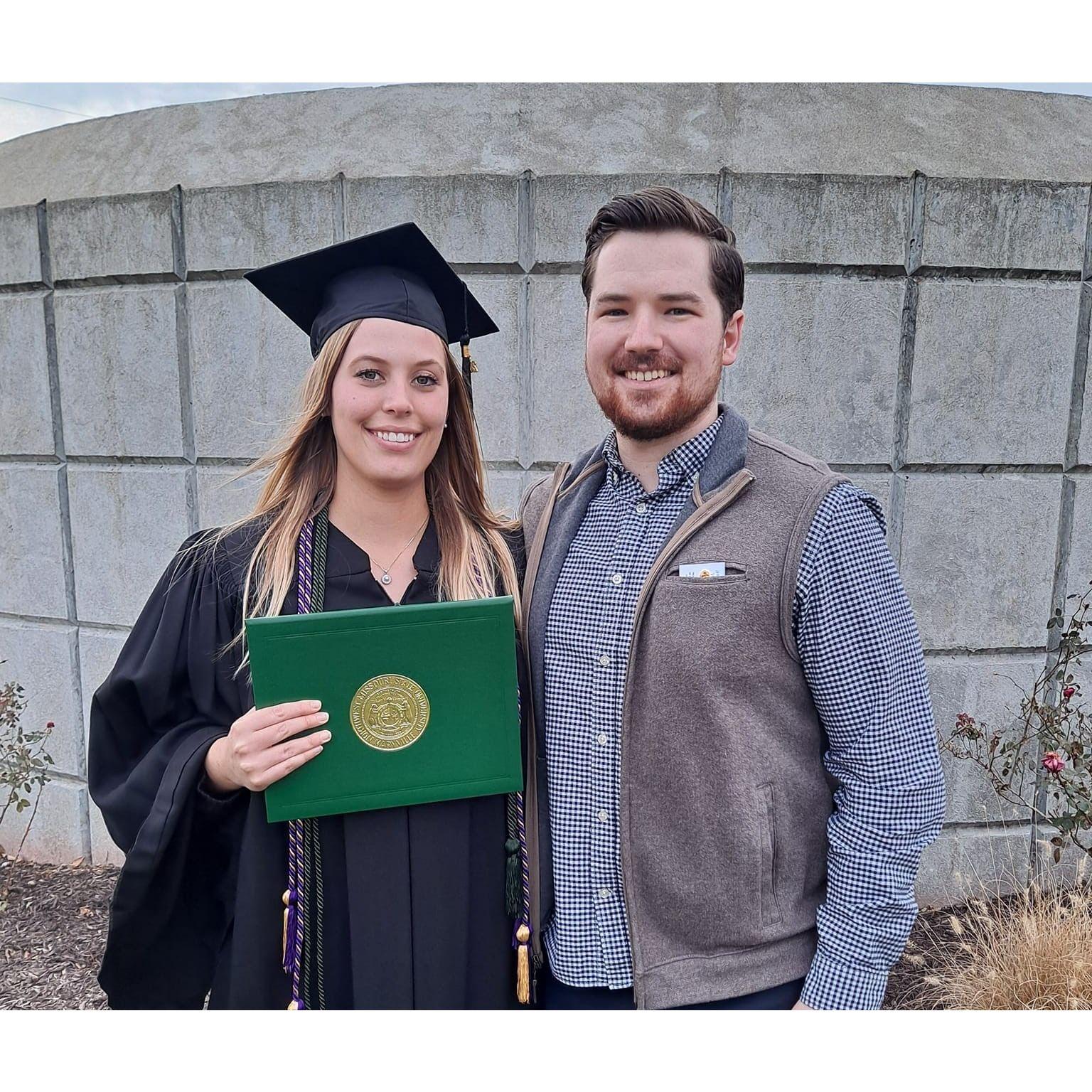 Daniel was there to support me as I graduated from NWMSU in December of 2021!