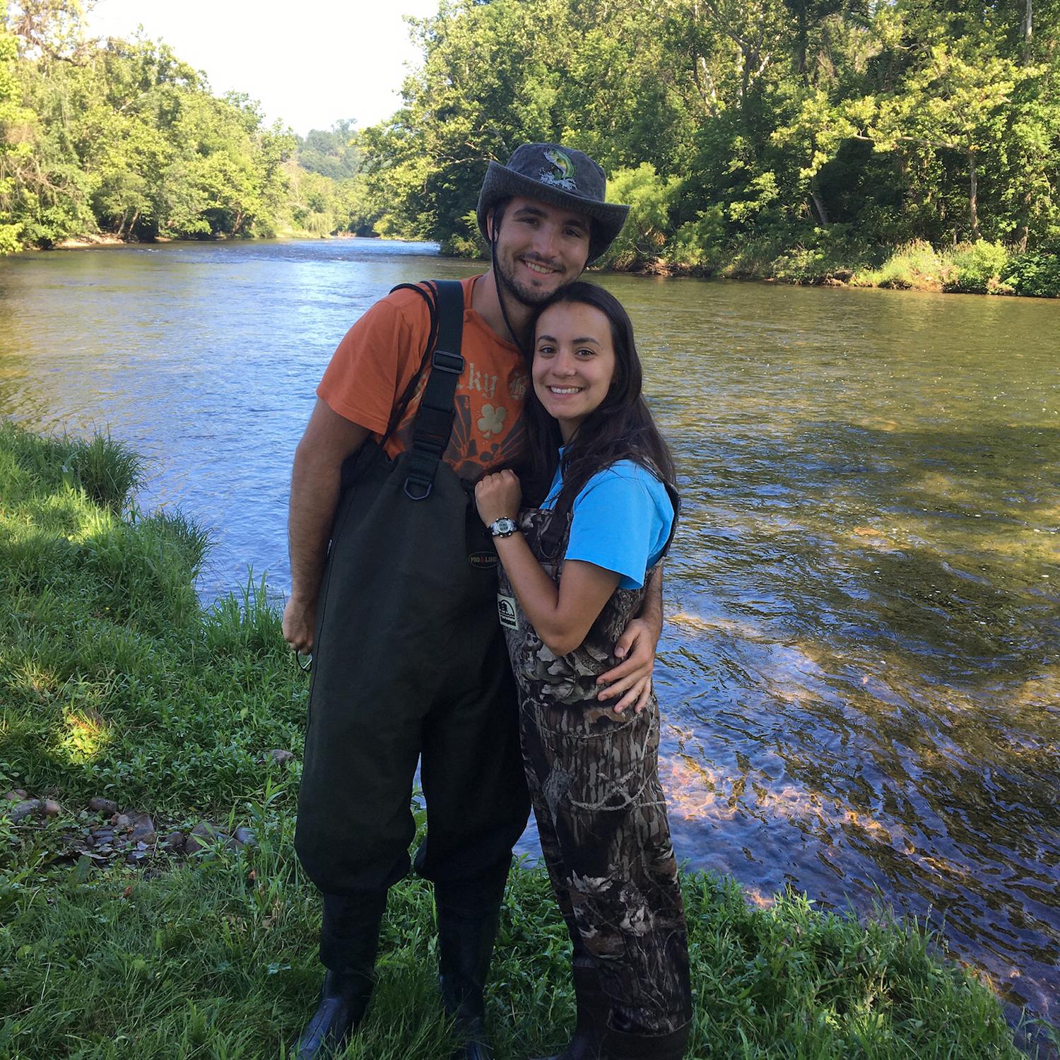 Wading in the river!