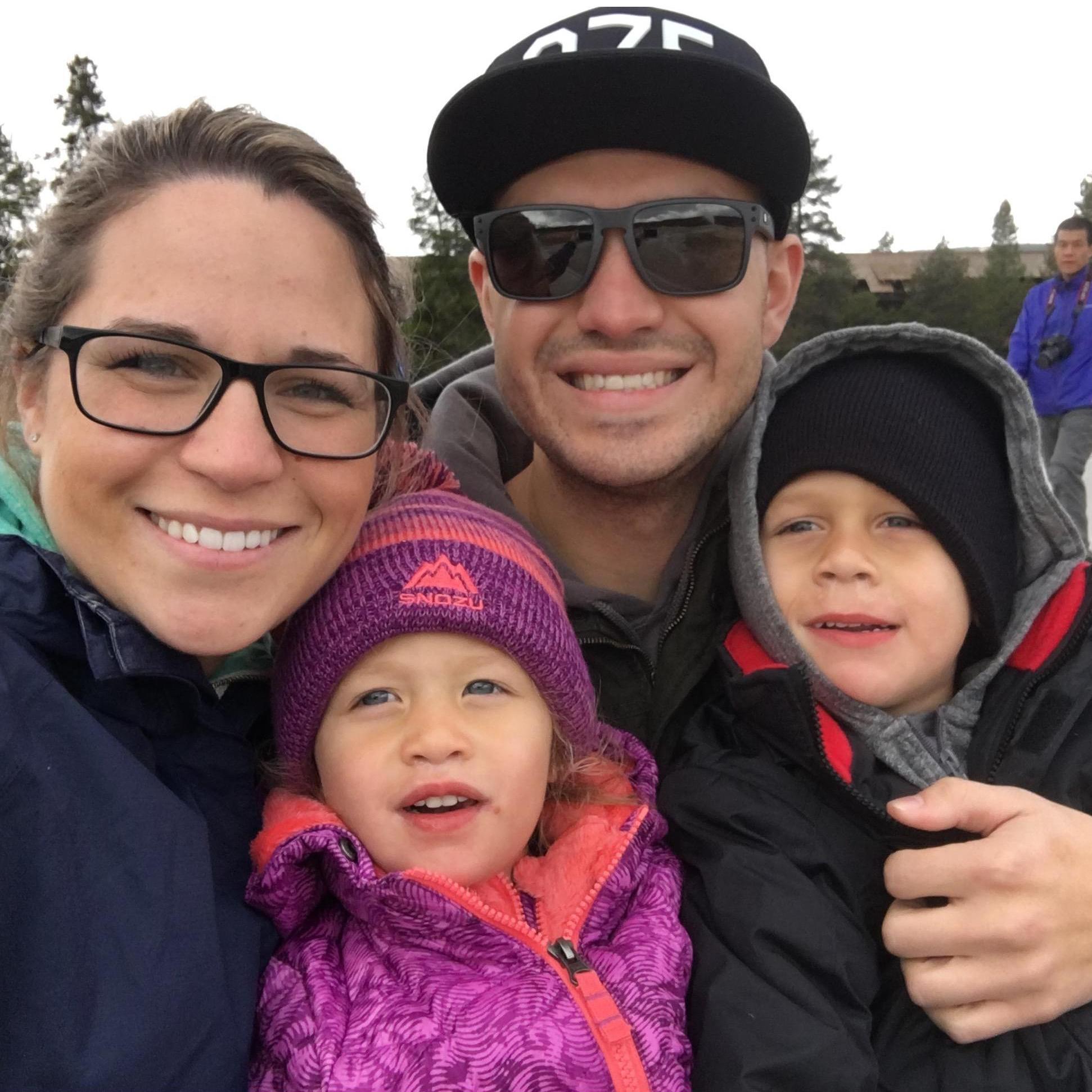 The family at Yellowstone National Park