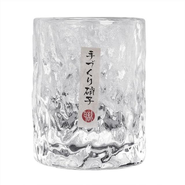 Japanese Whiskey Glass - Handmade Old Fashioned Tumbler | Crystal Hammer Figure Finish | Thickened Drinking Cup for Whiskey Beer Brandy Cocktail Scotch for Men Dad Daddy Fathers Day