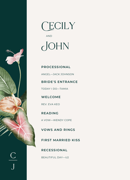Katmai | Dark Emerald | Zola Wedding Programs