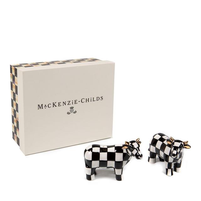 Mackenzie-Childs Cow Salt and Pepper Set