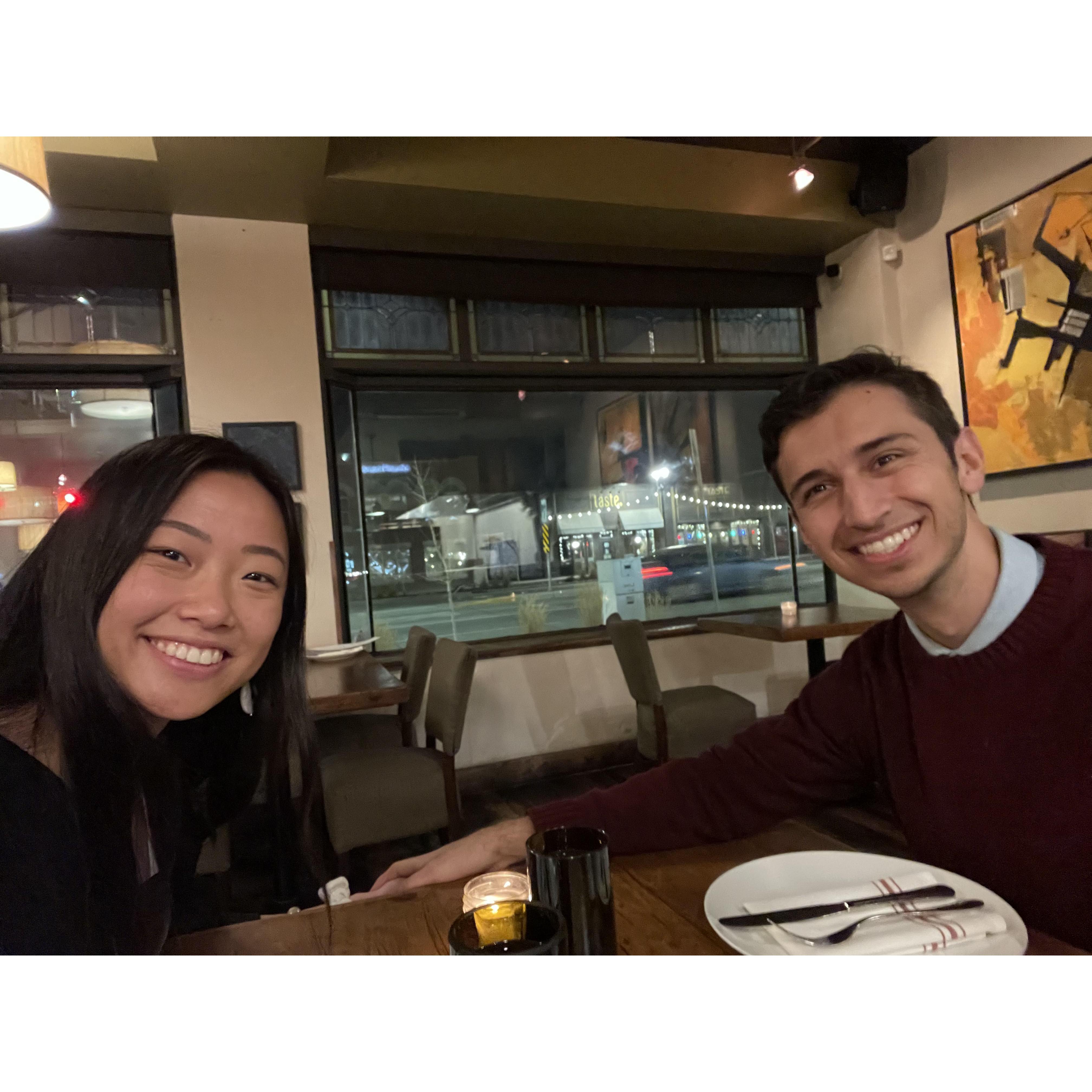 We had this dinner together after finding out about Denise's acceptance to HLS! We were clear for the east coast!!