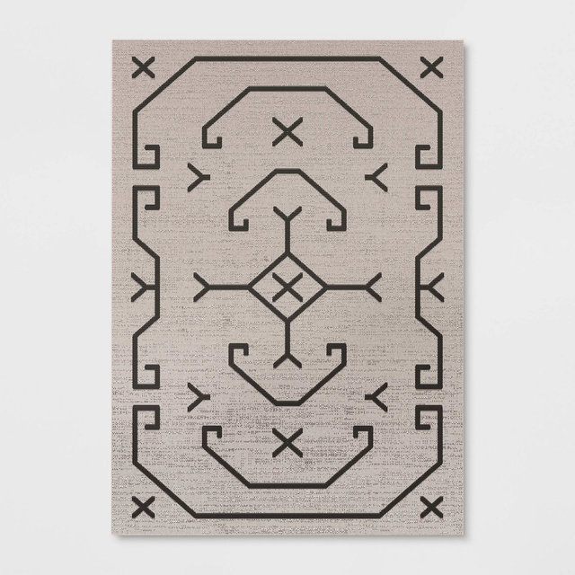 7'10"x10' Linear Global Outdoor Rug Ivory/Black - Threshold™