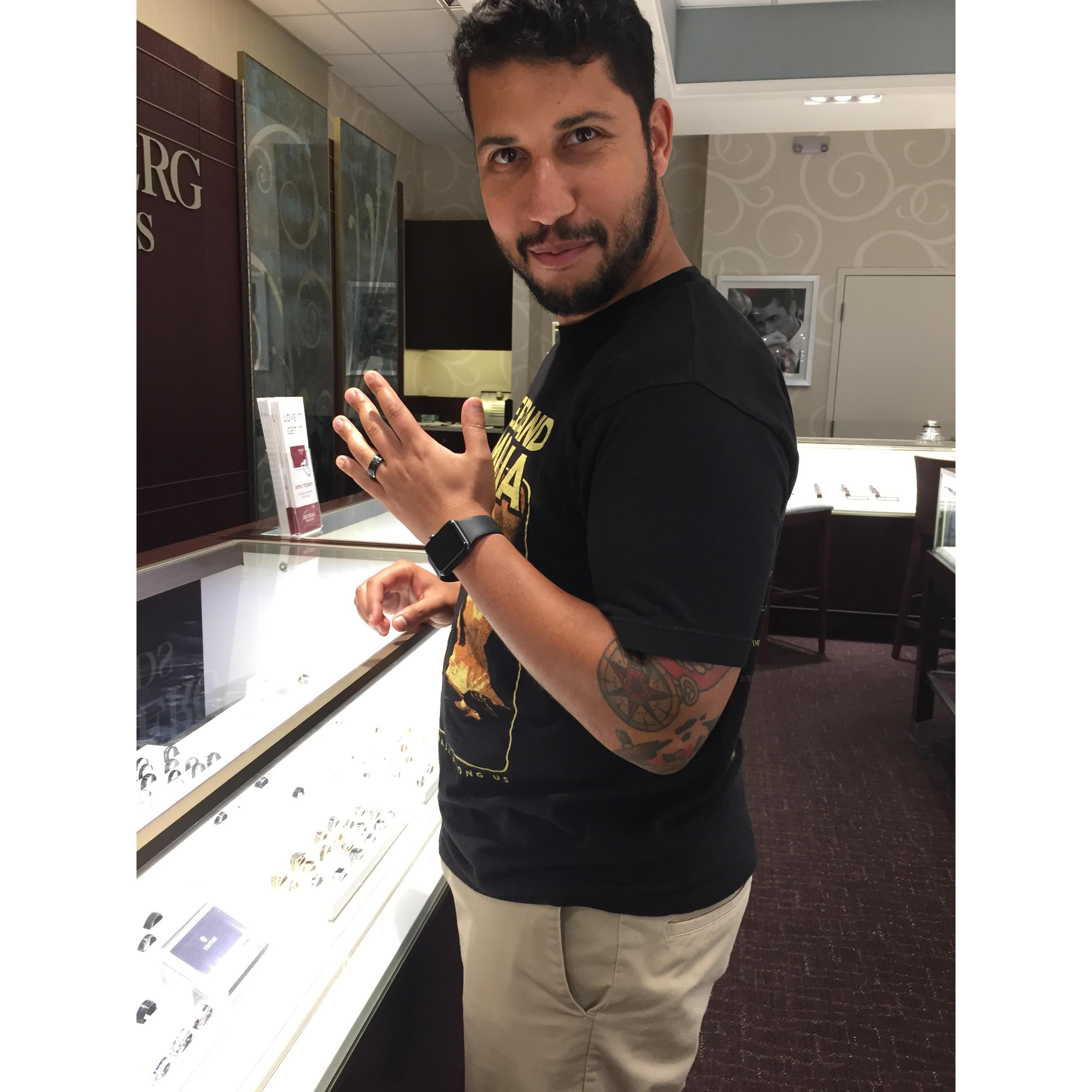 Ricky tries on his first ring. Dang that's a good look!