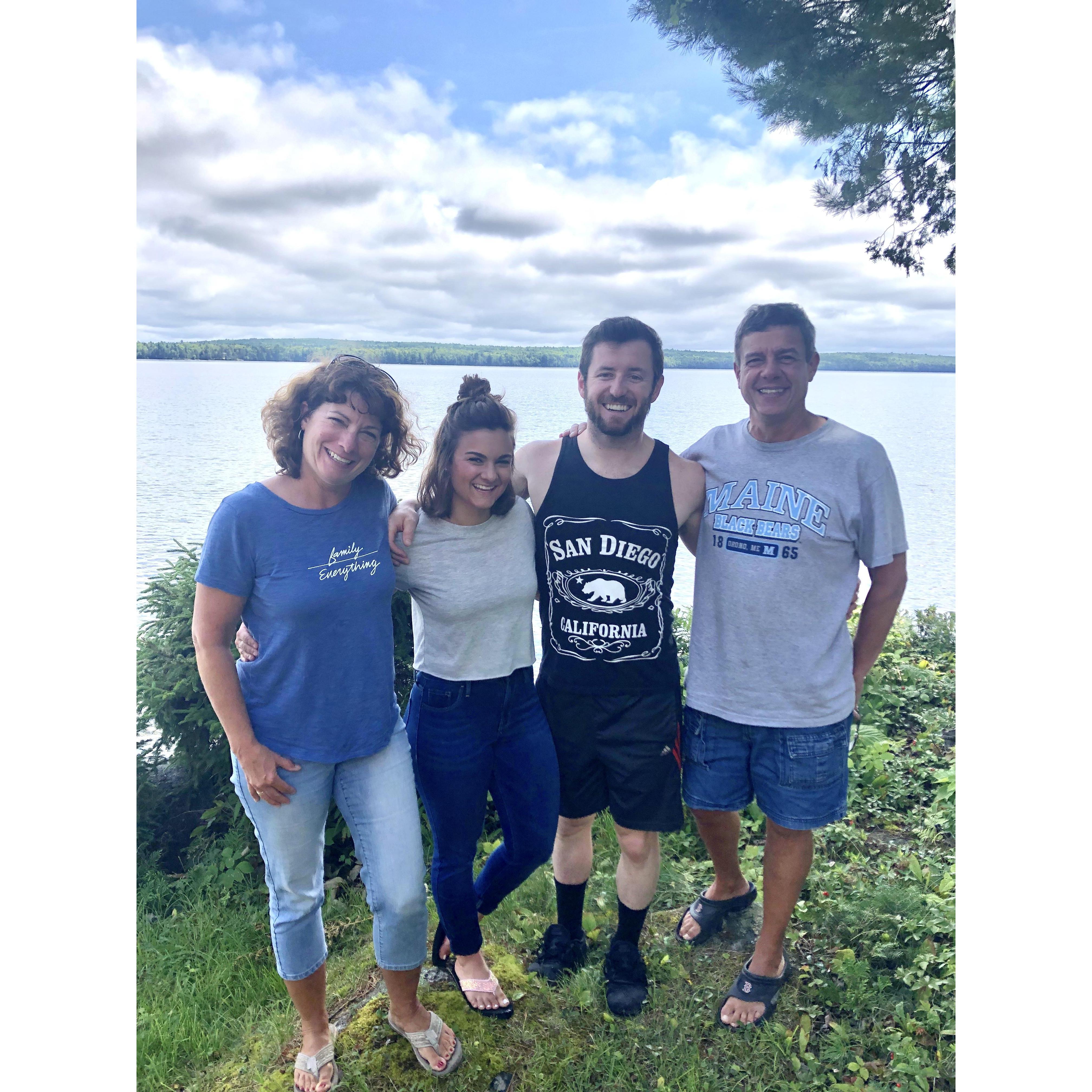 With Marissa's parents the weekend of the engagement  -they were at the family camp ready to celebrate this exciting time!