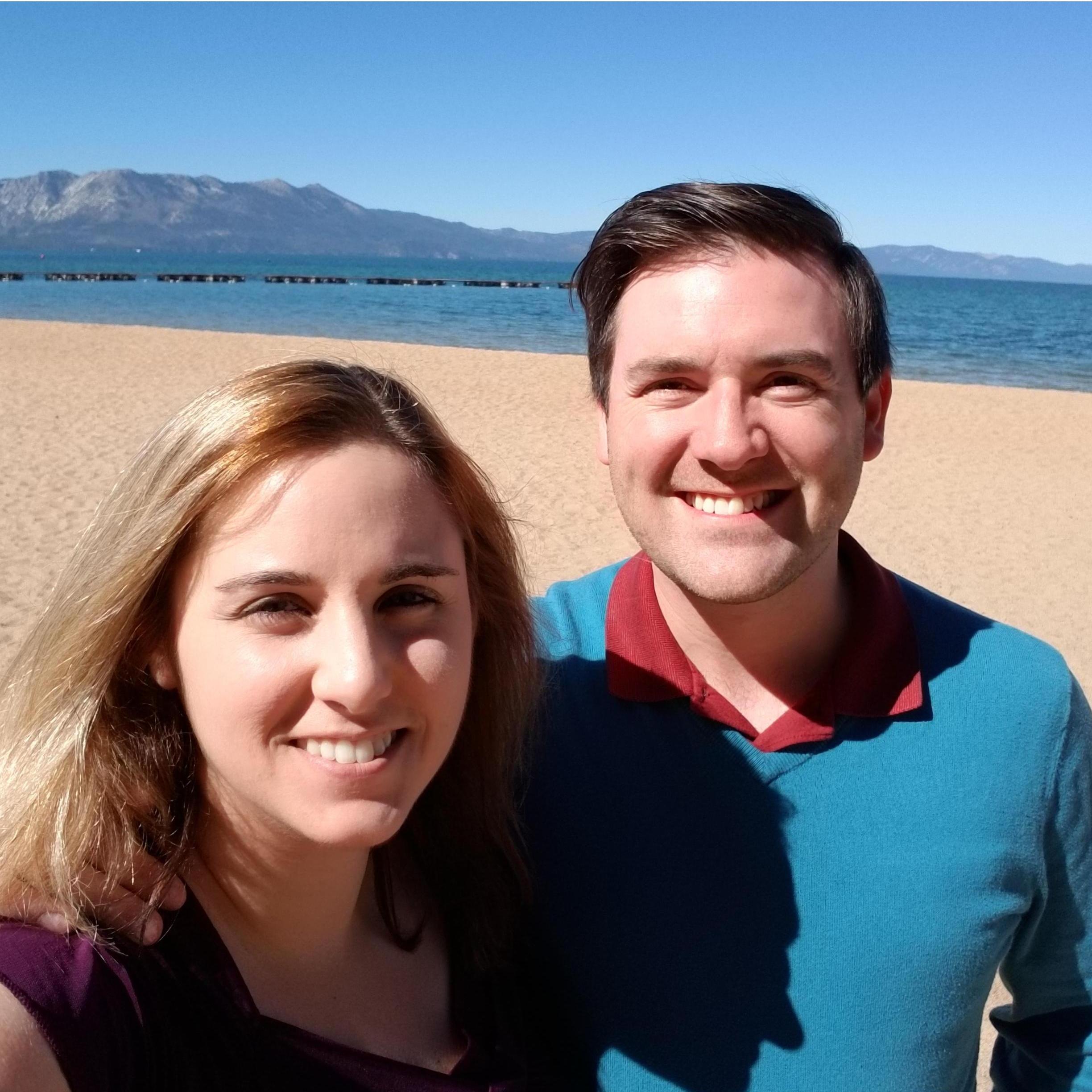 Our first vacation together - South Lake Tahoe. The same beach as the proposal.