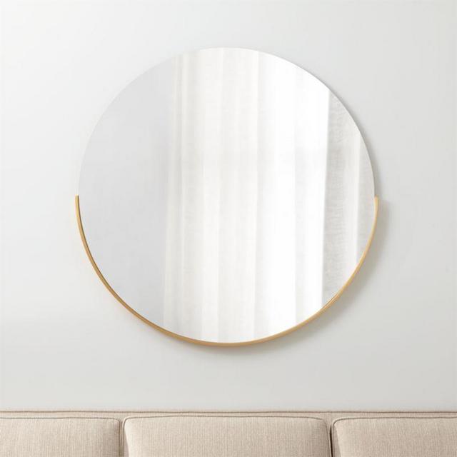 Gerald Large Round Black Wall Mirror