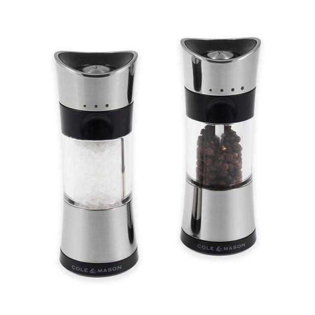 Cole & Mason Metal Salt & Pepper Shakers in Chrome (Set of 2)