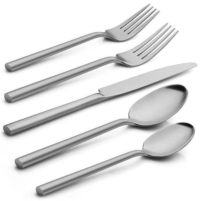 Alata Potter 40-Piece Forged Silverware Set, Service for 8 – Premium Stainless Steel Flatware Set, Modern Design with Satin Finish, Ideal for Home, Kitchen, Party, Camping