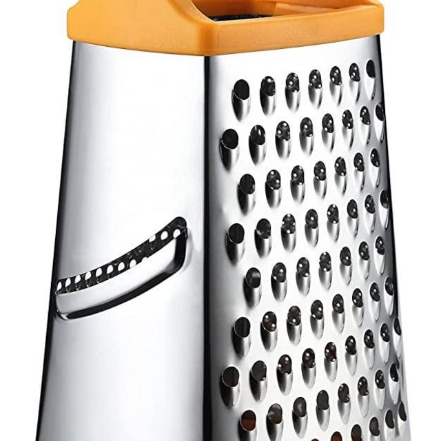Spring Chef Professional Box Grater, Stainless Steel with 4 Sides, Best for Parmesan Cheese, Vegetables, Ginger, XL Size, Mango