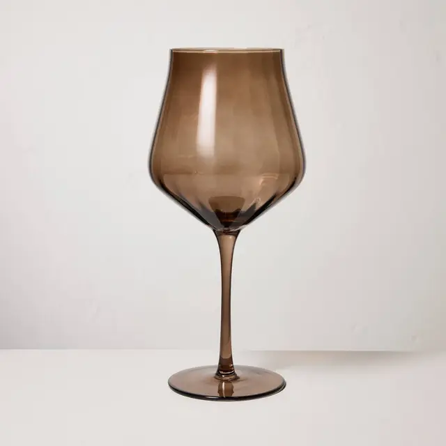 20oz Wine Glass Brown - Hearth & Hand™ with Magnolia