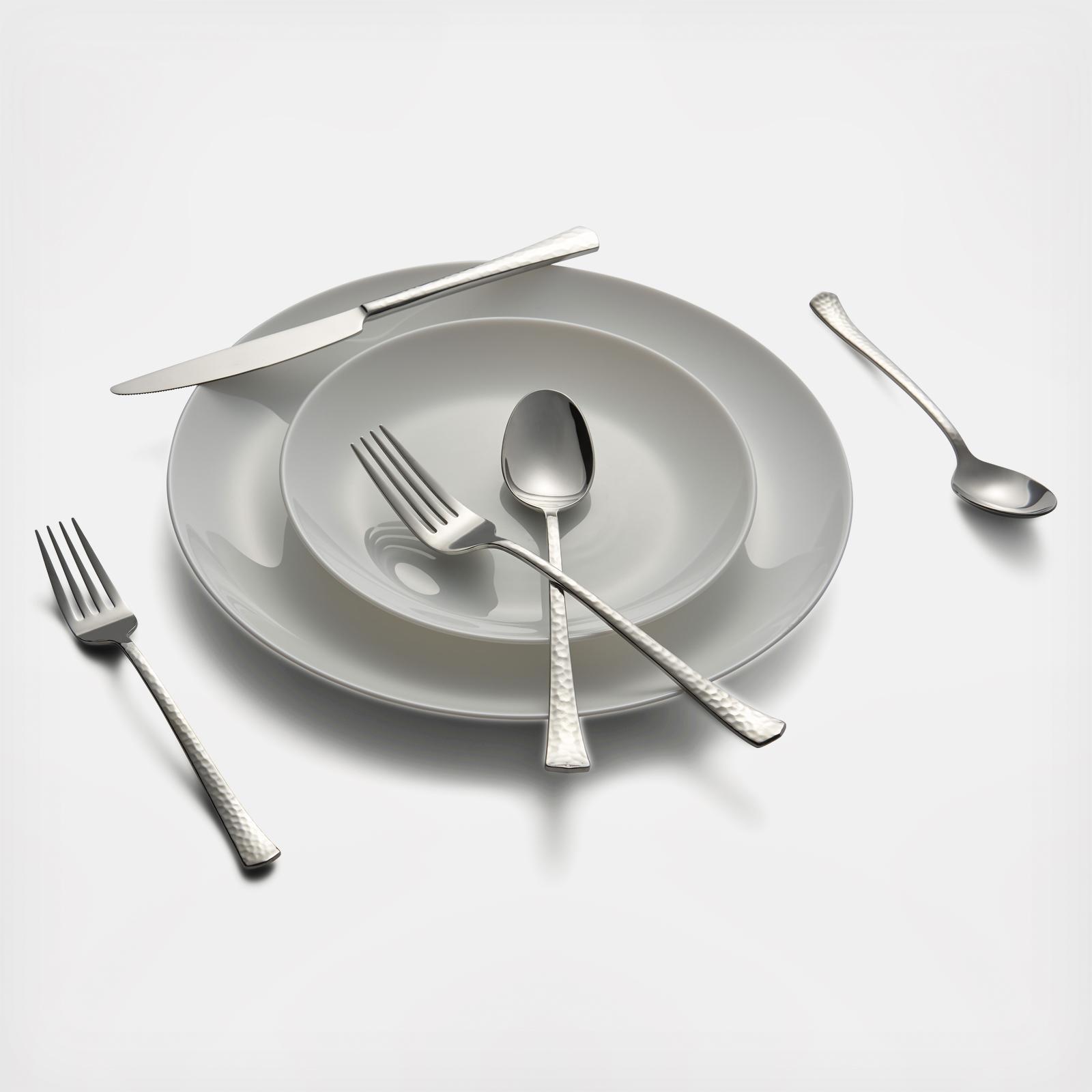 Cambridge Silversmiths, Raegan Hammered Mirror 20-Piece Flatware