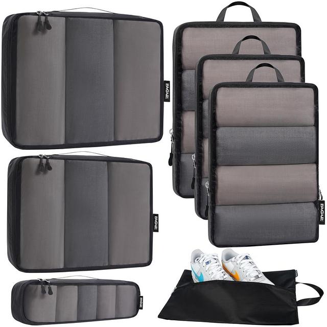 Bagail Ultralight Packing Cubes 7 Set, 3 Compression Packing Cubes 3 Packing Organizers With 1 Shoe Bag