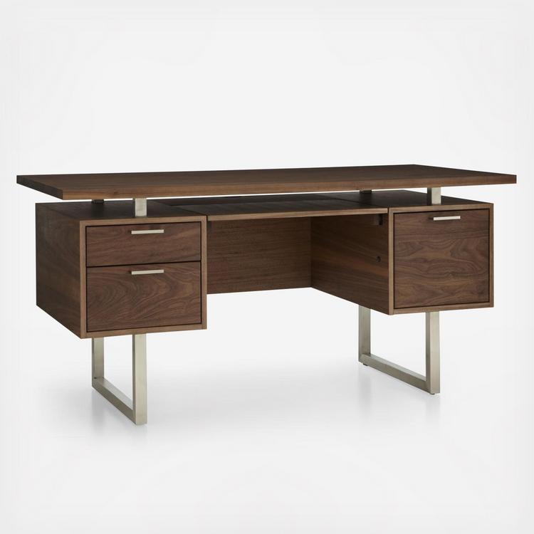 Crate And Barrel Clybourn Walnut Executive Desk Zola