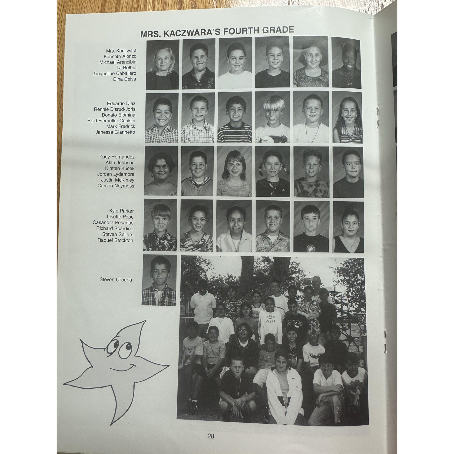 Steven and Janessa's fourth grade class picture
