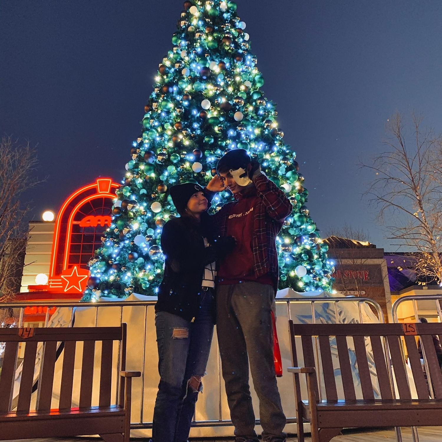 For our one month anniversary we went ice skating at the Avenue in Dec of 2020