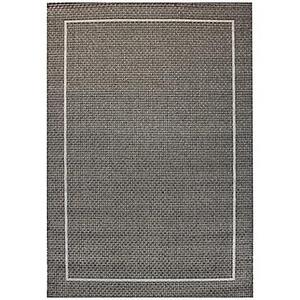 Miami Border 5-Foot 3-Inch x 7-Foot Indoor/Outdoor Area Rug in Grey