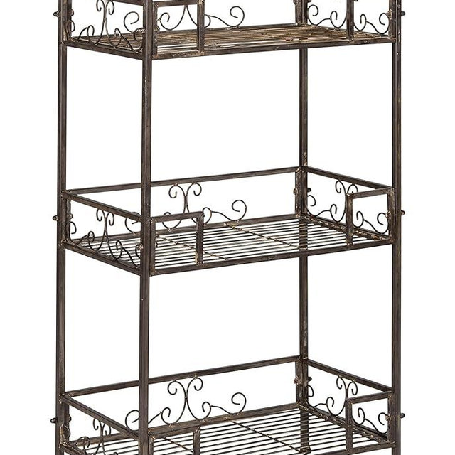 SAFAVIEH Outdoor Collection Noreen Antique White 3 Tier Shelf