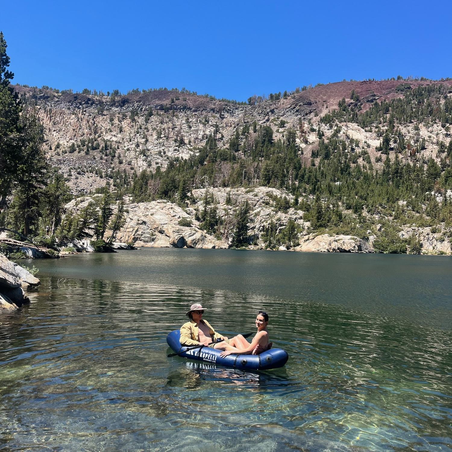 Floating in Crystal Lake after a hike