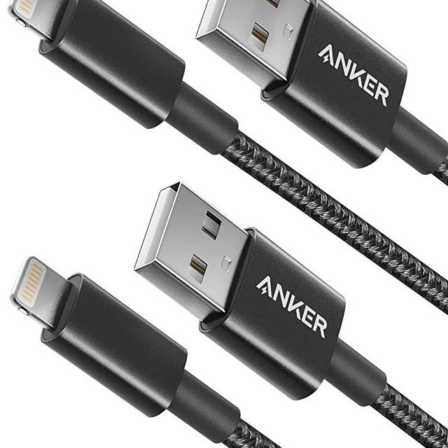 iPhone Charger, Anker 6ft Premium Nylon Lightning Cable [2-Pack], Apple MFi Certified for iPhone Chargers, iPhone Xs/XS Max/XR/X / 8/8 Plus / 7/7 Plus / 6/6 Plus, iPad Pro Air 2, and More(Black)