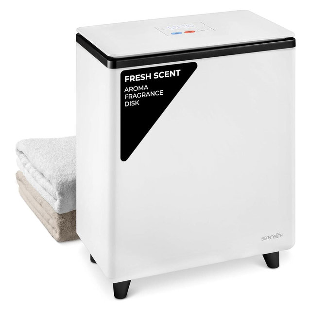 SereneLife Rectangular Towel Warmer Bucket - Large 20L Capacity, Single Touch Control, Black