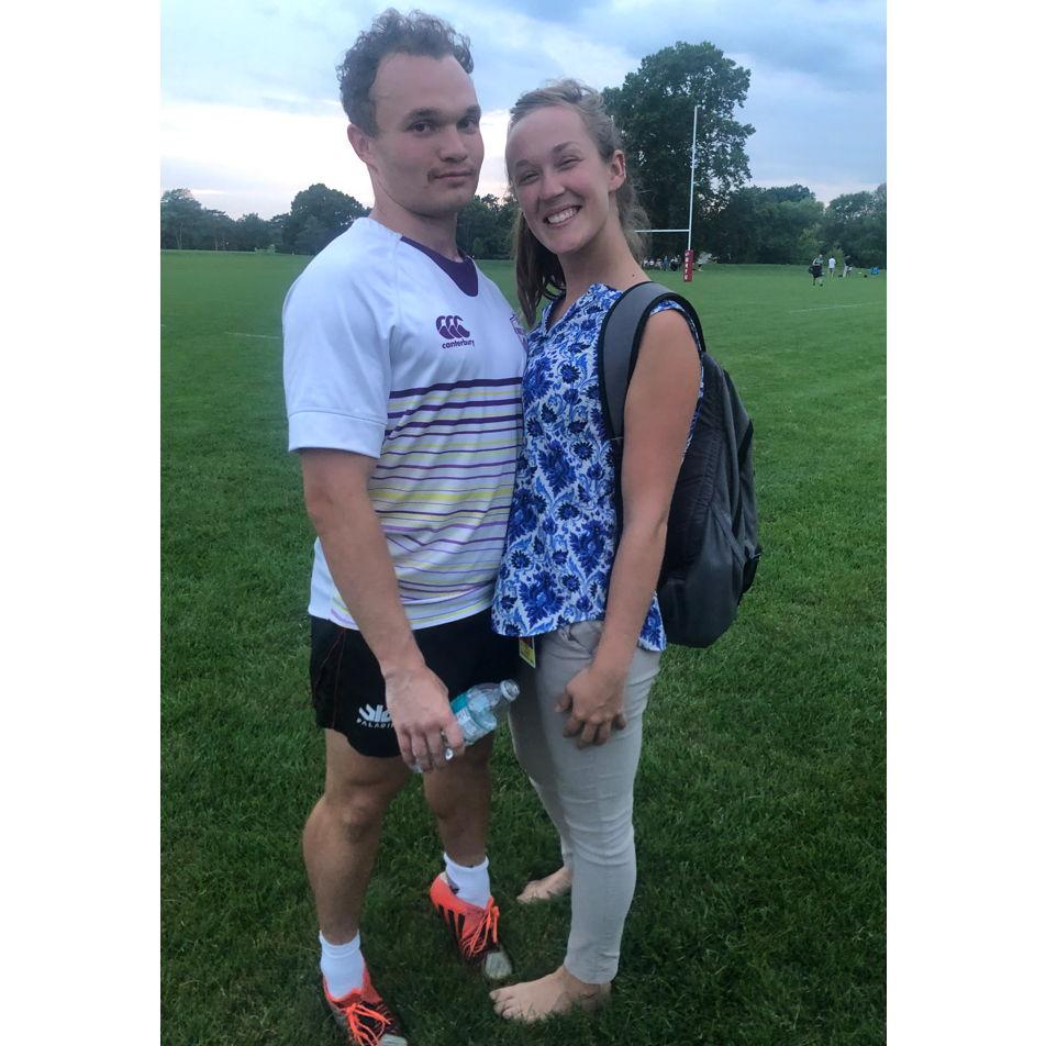 The athlete of Rugby and his #1 fan.