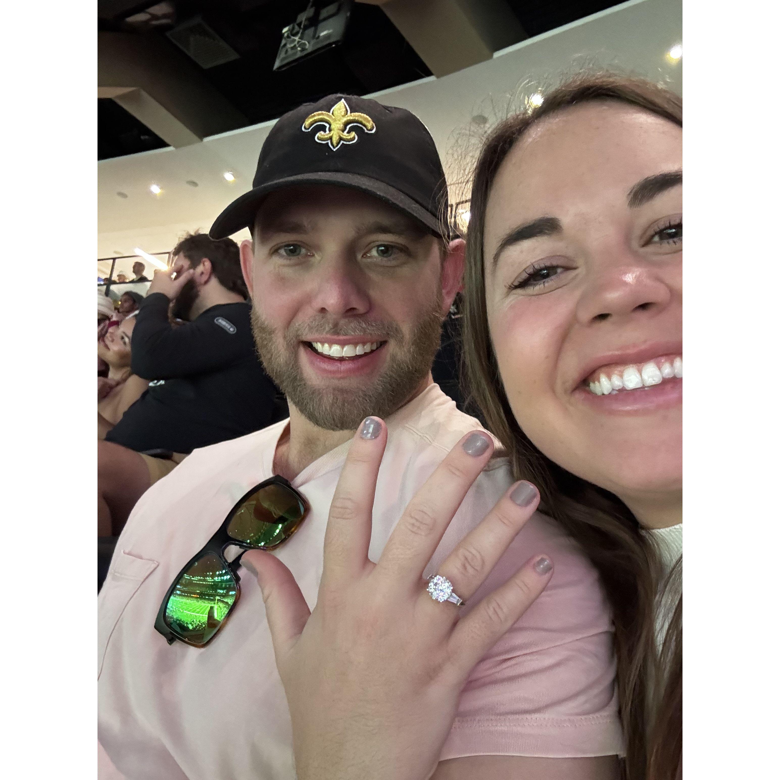 Fake ring first proposal! New Orleans Saints game December 15, 2025