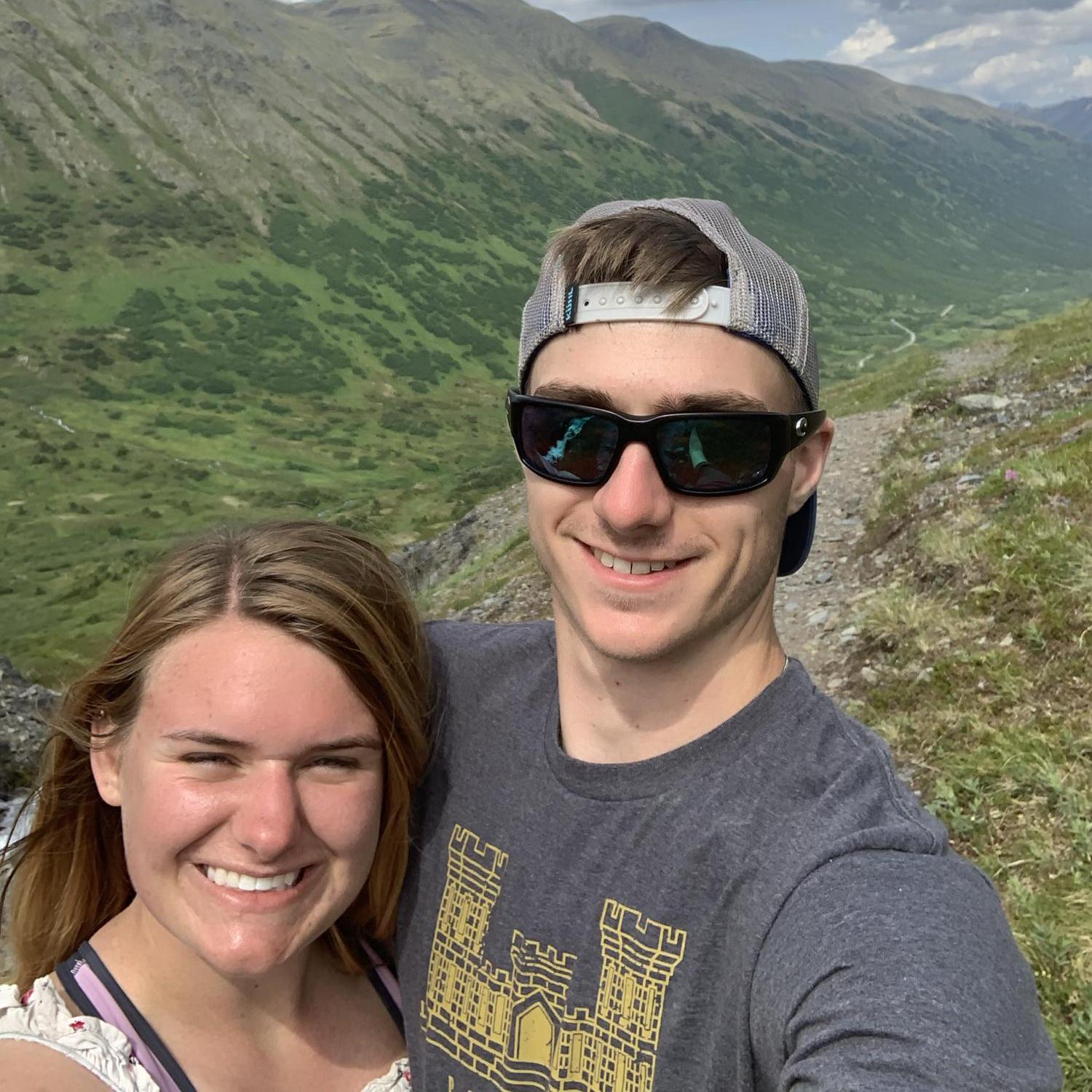 On the top of a mountain in Alaska! It was horrible going up, but worth it.