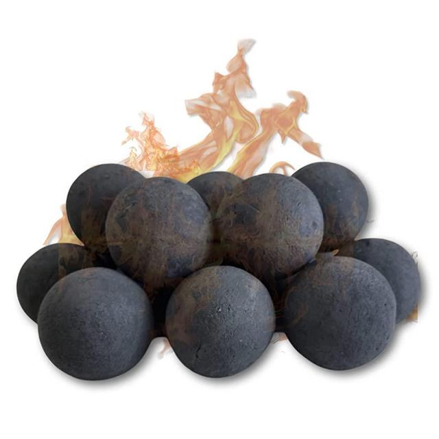 Premium Ceramic Fiber Fire Balls for Fire Bowl - (Set of 15 - 3” in Diameter Ball) Perfect Modern Decor Accessory Round Sphere for Fire Pit / Fire Table / Indoor & Outdoor Fireplace (Black)