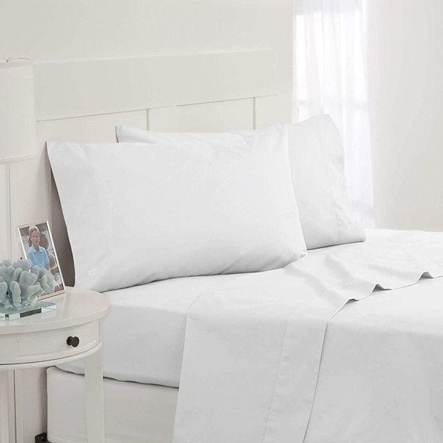 Southern Tide Cotton Twill Sheets Standard White Pillowcase Pair