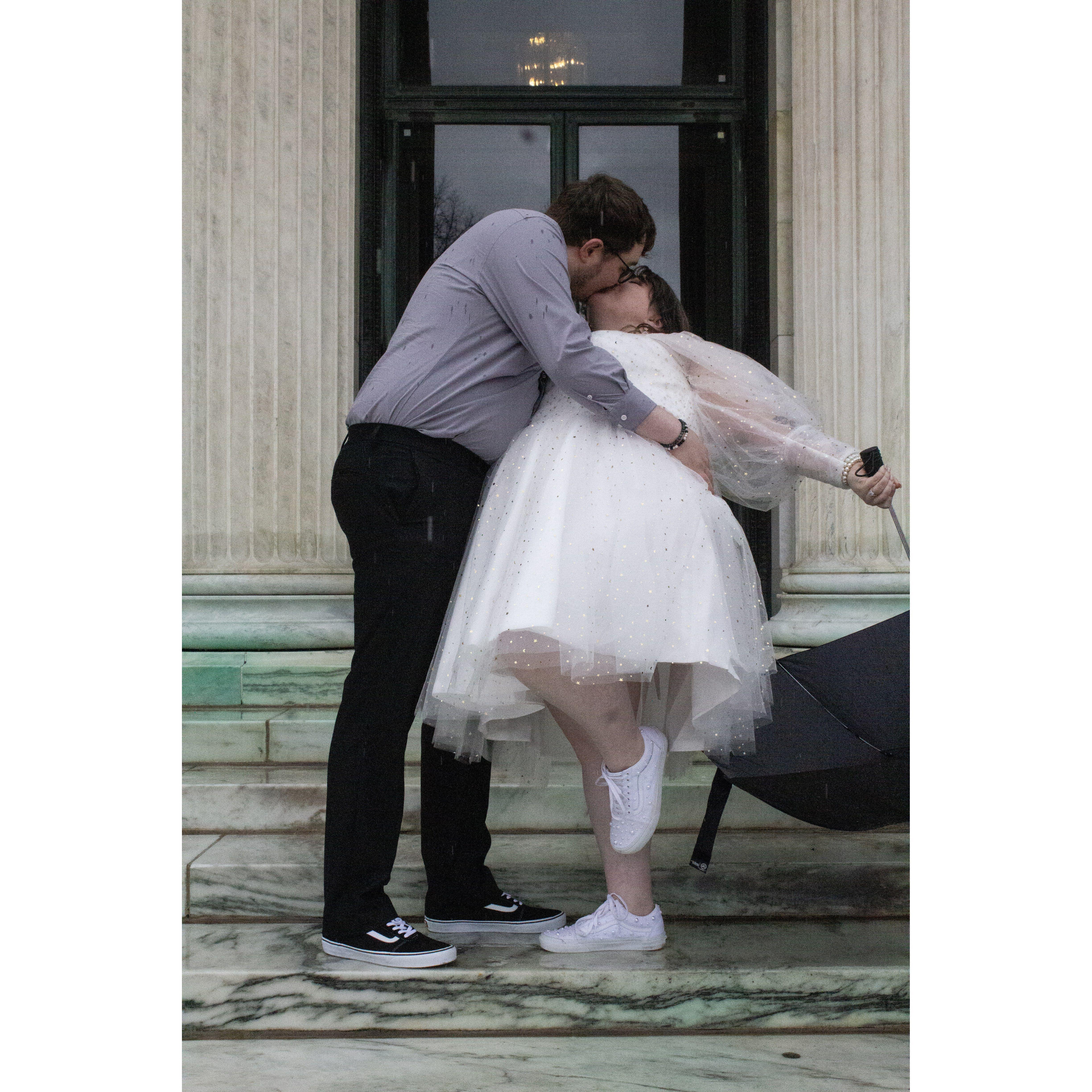 Engagement Photos on a rainy day in April of 2024