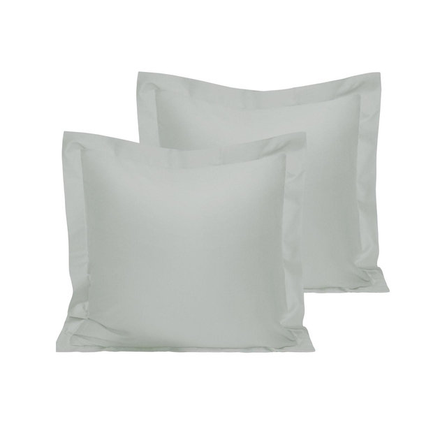 2 Pack 500 Thread Count Cotton Euro Sham Covers, Super Soft and Breathable Euro Pillow Covers, 26x26 Inches, Light Gray - NTBAY