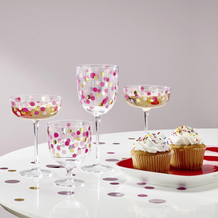 It's Raining Confetti Wine Glasses, Set of 4 - kate spade