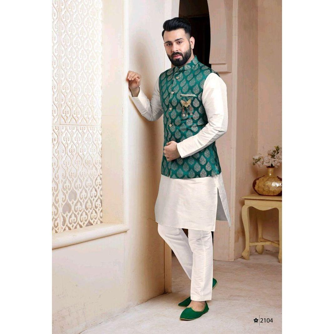 Nehru waistcoat and kurta pajama - this is a more relaxed outfit that can be worn for both events. Tends to be cheaper and more lightweight than the sherwani