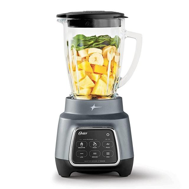 Oster Blender for Kitchen, Smoothies and Salsas with Touchscreen Technology, 800-Watts, 48 oz. Dishwasher-safe Glass Jar, 2 Auto-Programs for Smoothies & Salsas, 3 manual speeds and Pulse