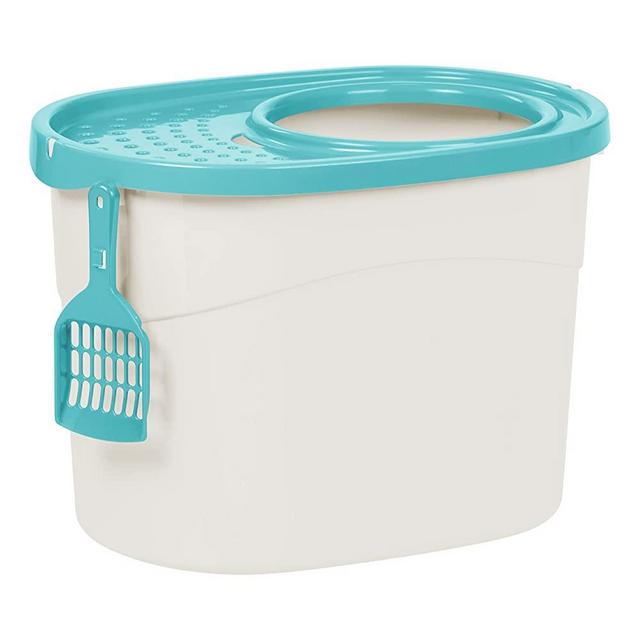 IRIS USA Top Entry Cat Litter Box with Cat Litter Scoop