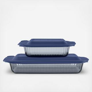 Colors Sculpted Tinted Dreams 4-Piece Baking Dish Set