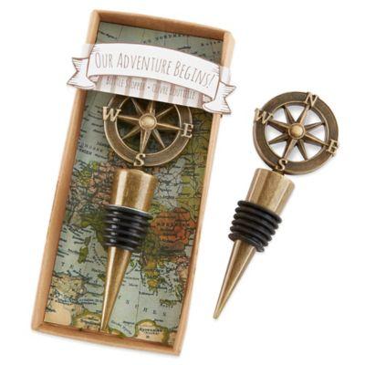 Kate Aspen® Our Adventure Begins Bottle Stopper in Gold