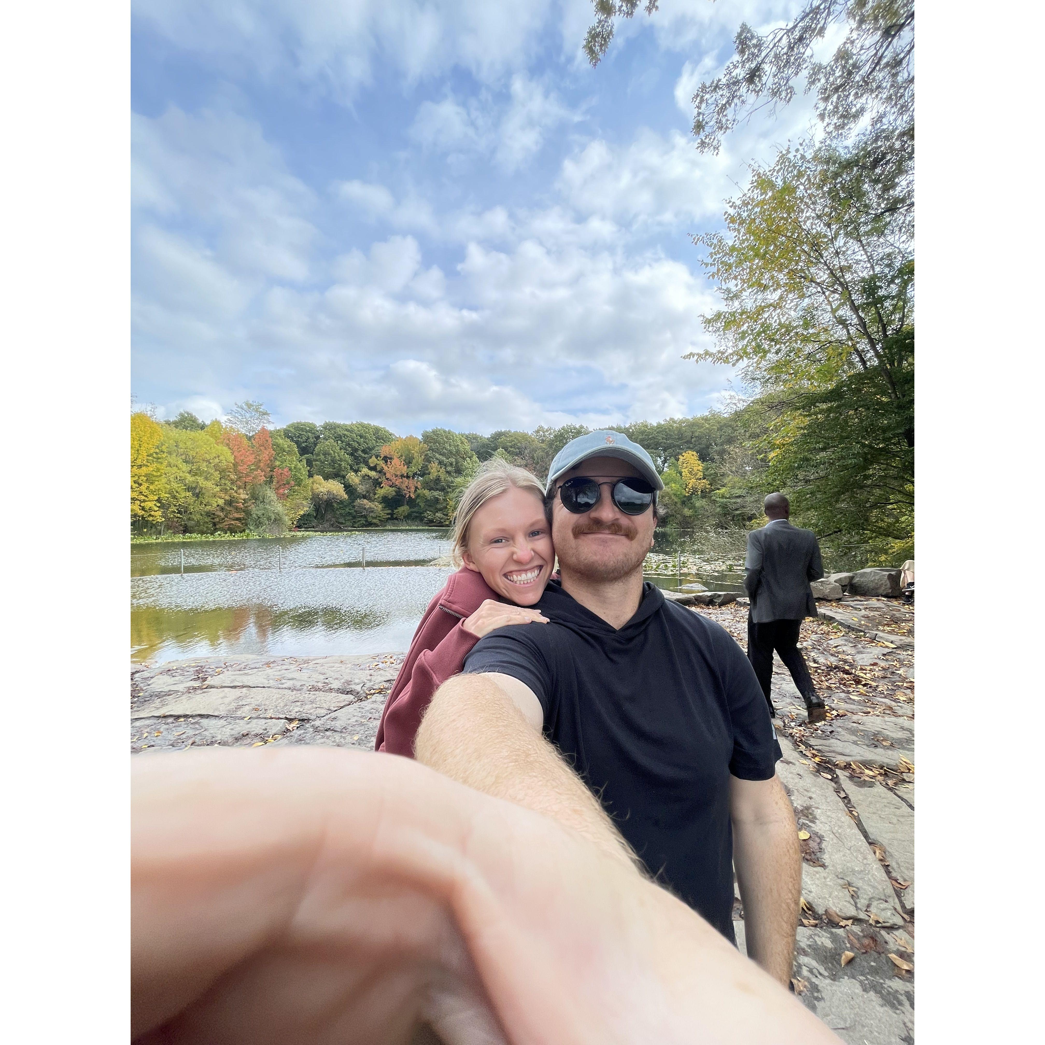 Us at one of our favorite spots, Prospect Park Dog Beach
